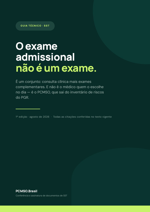 Capa do material Ebook — O exame admissional