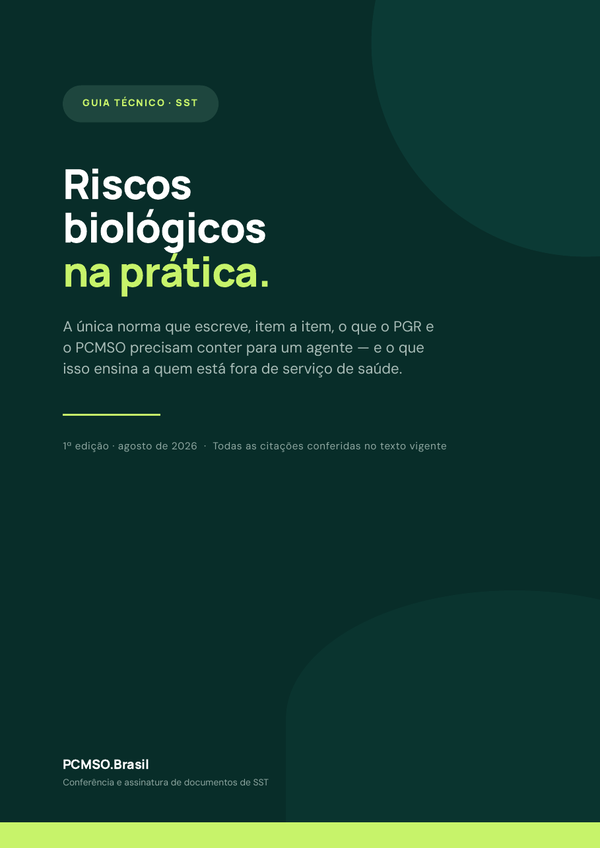 Capa do material Ebook — Riscos biológicos na prática