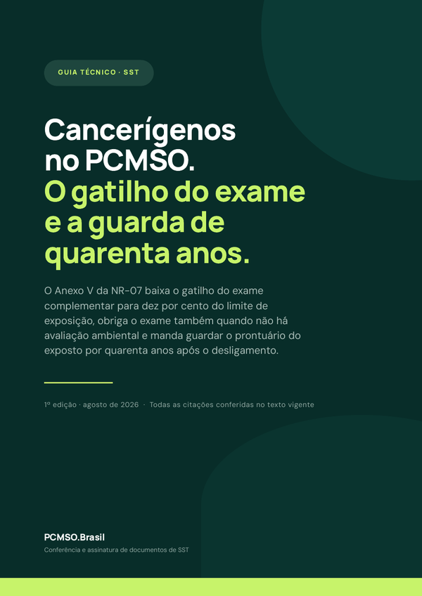Capa do material Ebook — Cancerígenos no PCMSO