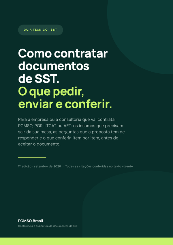 Capa do material Ebook — Como contratar documentos de SST