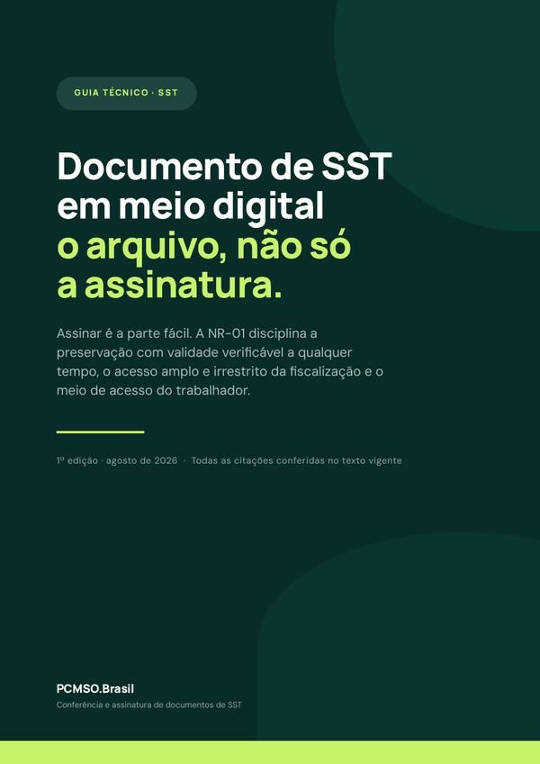 Capa do material Ebook — Documento de SST em meio digital