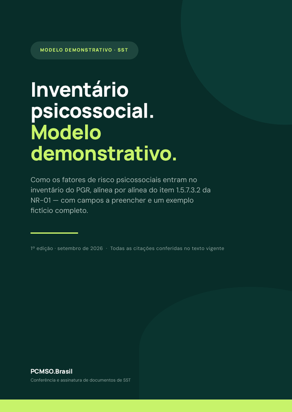 Capa do material Modelo — Inventário psicossocial