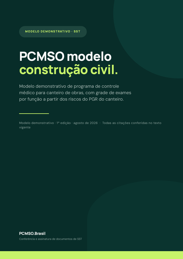Capa do material PCMSO modelo — construção civil
