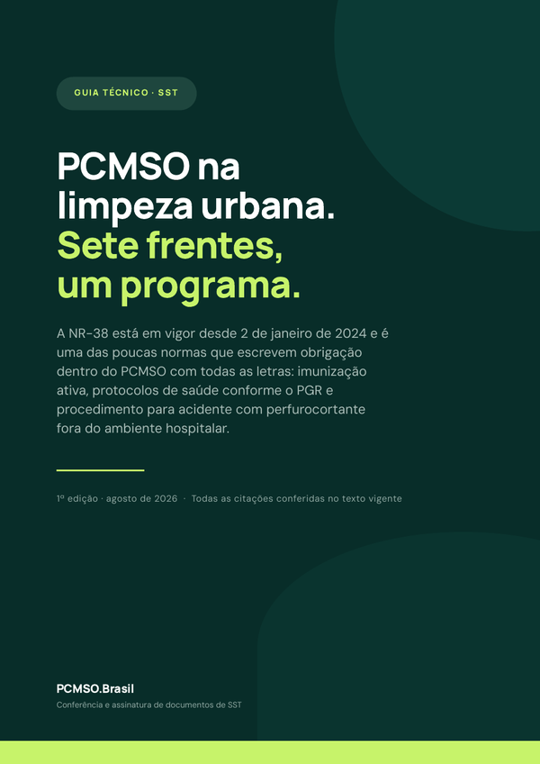 Capa do material Ebook — PCMSO na limpeza urbana