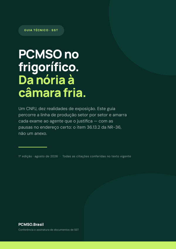 Capa do material Ebook — PCMSO no frigorífico