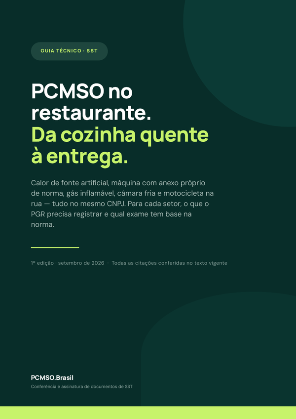 Capa do material Ebook — PCMSO no restaurante