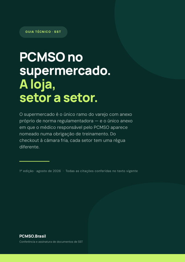Capa do material Ebook — PCMSO no supermercado