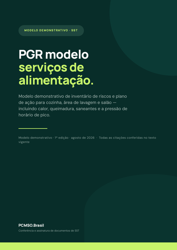 Capa do material PGR modelo — serviços de alimentação
