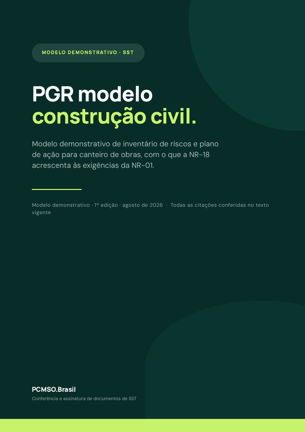 Capa do material PGR modelo — construção civil