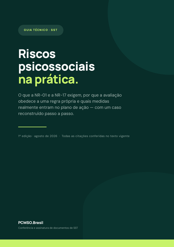 Capa do material Ebook — Riscos psicossociais na prática