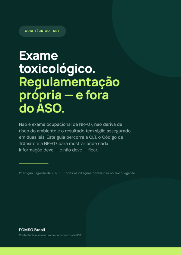 Capa do material Ebook — Exame toxicológico